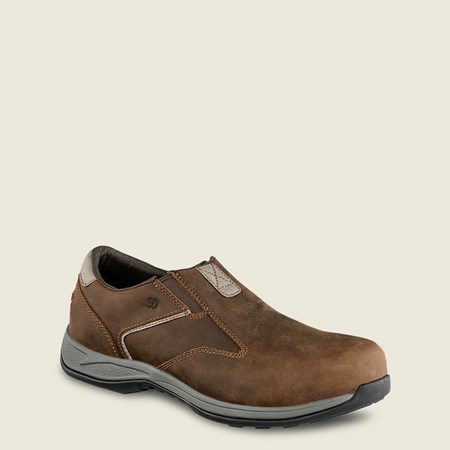 Red Wing ComfortPro Soft Toe Slip-On Men's Work Shoes Black | 1596TBMNX