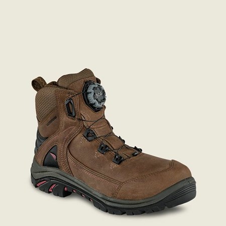 Red Wing Tradeswoman 6-inch Waterproof Women's Soft Toe Boots Brown | 8936AEUYV