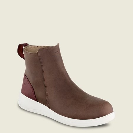 Red Wing Zero-G Lite 5-inch Side Zip Women's Work Shoes Brown / White | 6579IEDBC