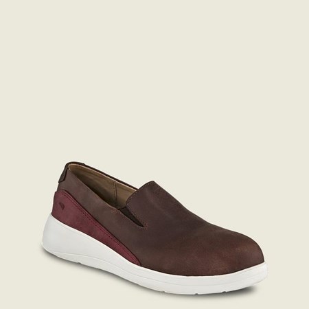 Red Wing Zero-G Lite Safety Toe Slip-On Women's Work Shoes Brown / White | 4580YHNAZ